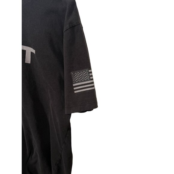 2 Ariat Mens Black Graphic T-Shirt XL Cotton Patriotic Flag Sleeve Logo Casual - Picture 5 of 6